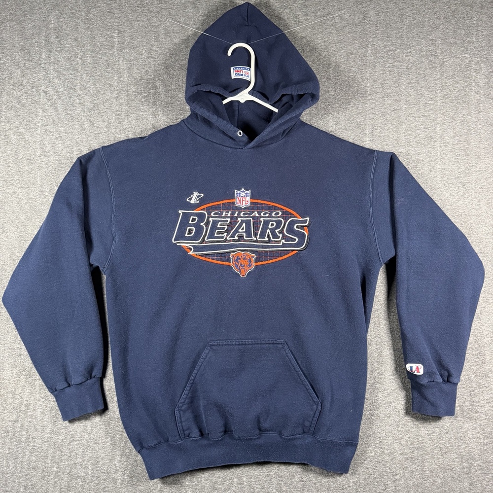 Vintage Chicago Bears Hoodie Mens Large Navy Logo Athletic NFL Pro Line Pullover